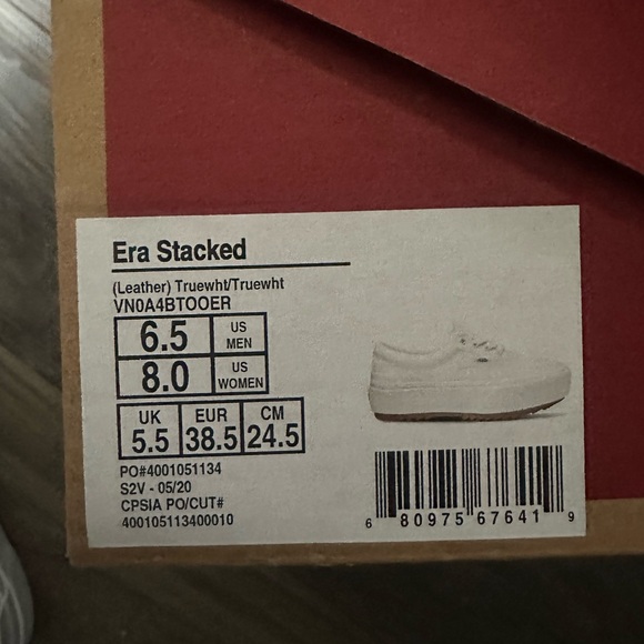 Vans Like New Stacked Era in White Leather Size 8 - Picture 6 of 10